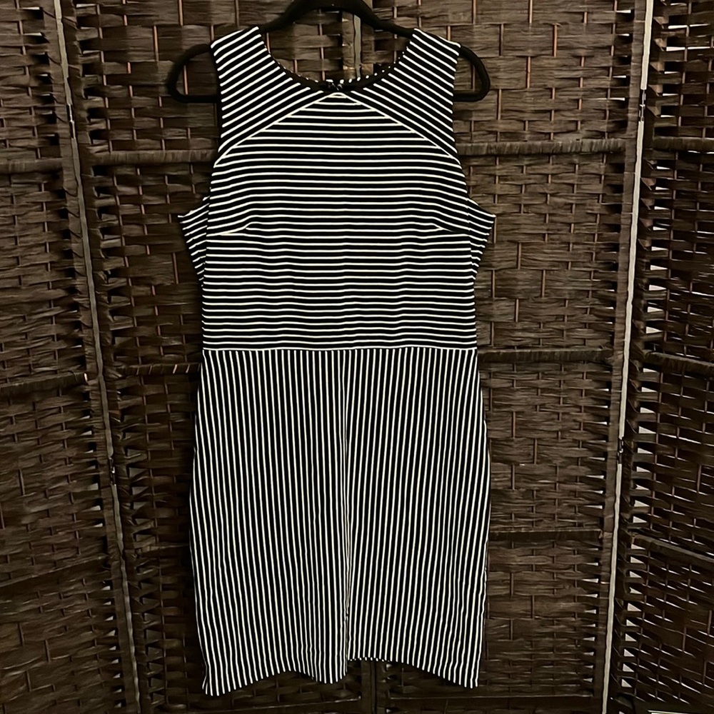 Banana Republic Navy striped sleeveless dress